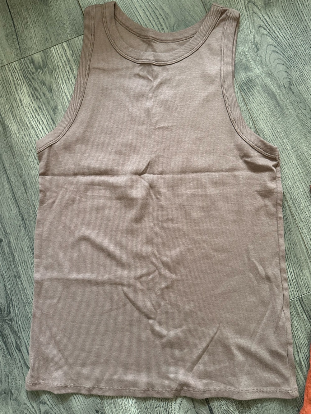 a new day taupe crewneck tank top